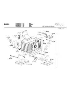 Oven Cavity Components Diagram and Parts List for HGS246UC 01 Bosch Range