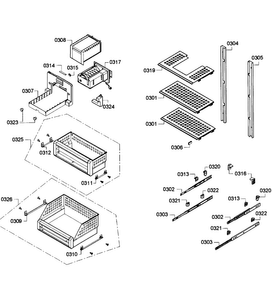Shelfs Diagram and Parts List for T24ID80NRP 42 Thermador Freezer