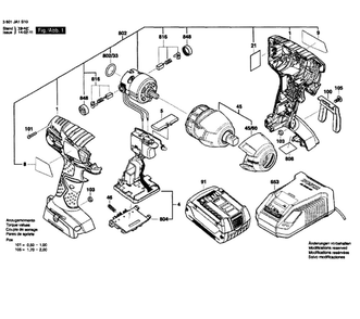 Wrench Diagram and Parts List for 24618-01  Bosch Impact Driver