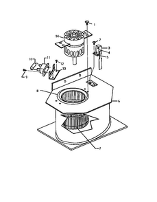 Blower Assembly Diagram and Parts List for CMT127N-01  Thermador Microwave