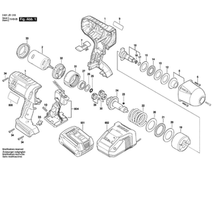 Impact Wrench Diagram and Parts List for IWHT180-01  Bosch Drill