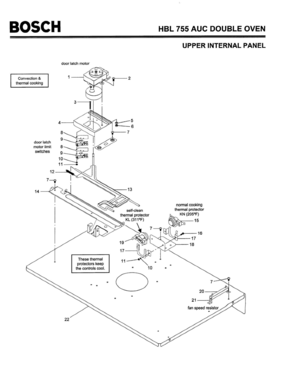 05 - UPPER INTERNAL PANEL Diagram and Parts List for HBL755AUC(FD8207-)  Bosch Wall Oven
