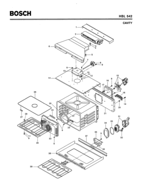 02 - CAVITY Diagram and Parts List for HBL542  Bosch Range