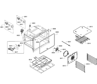 Oven Assy Diagram and Parts List for HBL5750UC 08 Bosch Microwave