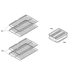 Shelfs Diagram and Parts List for HBL3560UC 01 Bosch Wall Oven