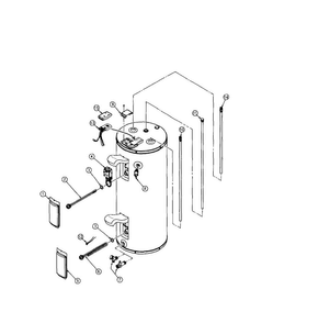 Main Assy Diagram and Parts List for 153589500  Kenmore Water Heater