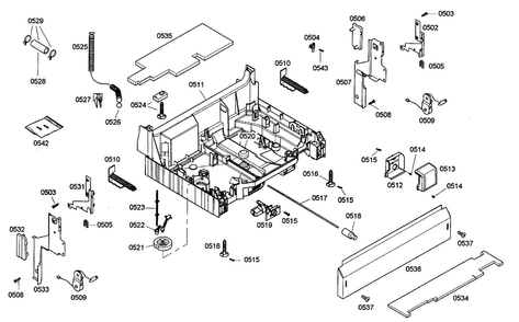 Base Assy Diagram and Parts List for SHX45M01UC 48 Bosch Dishwasher
