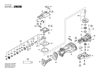 Figure 2 Diagram and Parts List for 3601FC7010 GSA12-30 Bosch Reciprocating Saw