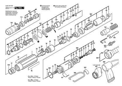 Section 1 Diagram and Parts List for 0607453220  Bosch Screwdriver