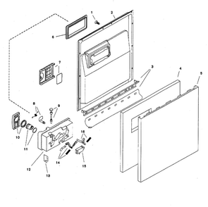 Door Assy Diagram and Parts List for SHU6806UC 12 Bosch Dishwasher