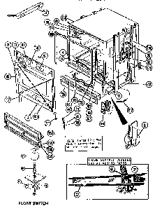 Door/tub Diagram and Parts List for WSK2300  Thermador Dishwasher