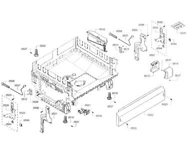Base Assy Diagram and Parts List for SHE3AR52UC 07 Bosch Dishwasher