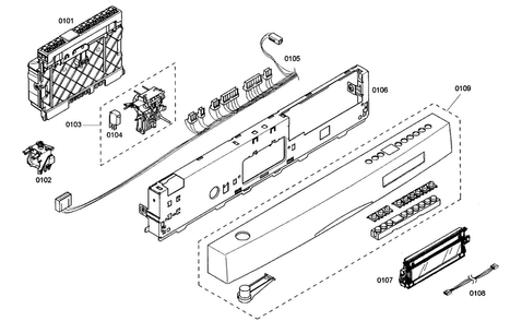 Control Panel Diagram and Parts List for SHE66C06UC 46 Bosch Dishwasher