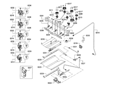 Valve Assy Diagram and Parts List for HGS3063UC 09 Bosch Range
