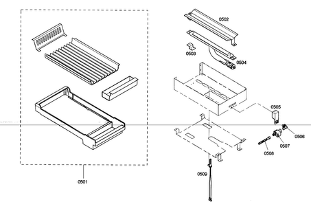 Grille Assy Diagram and Parts List for PRD364ELHC02  Thermador Range
