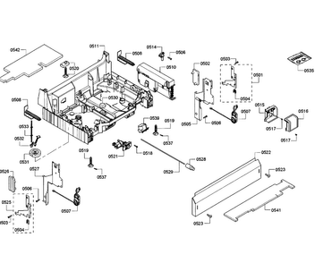 Base Assy Diagram and Parts List for SHX68R52UC 68 Bosch Dishwasher