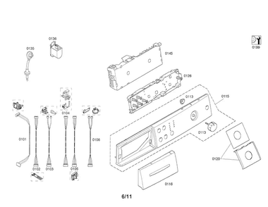 Fascia Panel/power Module Diagram and Parts List for WAS20160UC 23 Bosch Washer