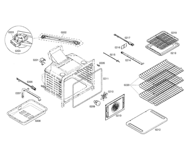 Cabinet/racks Diagram and Parts List for HGS5022UC 01 Bosch Range