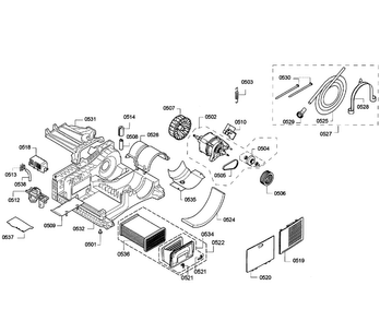 Motor Assy Diagram and Parts List for WTE86300US 08 Bosch Dryer