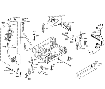 Base Assy Diagram and Parts List for SGE63E15UC 48 Bosch Dishwasher