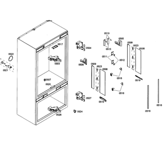 Cabinet Diagram and Parts List for T36IT71NNP 11 Thermador Refrigerator