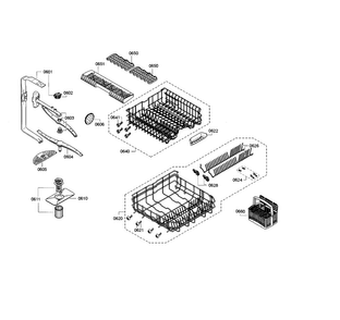 Rack Assy Diagram and Parts List for SGE63E15UC 86 Bosch Dishwasher