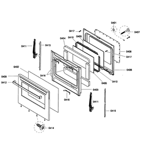 Door Assy Diagram and Parts List for HES5053U 02 Bosch Range