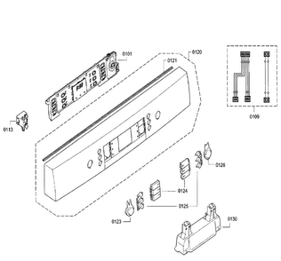 Control Panel Diagram and Parts List for SGE68U55UC B3 Bosch Dishwasher