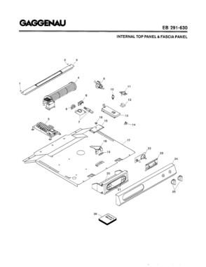 01 - INTERNAL TOP PANEL & FASCIA PANEL Diagram and Parts List for EB291-630  Bosch Range
