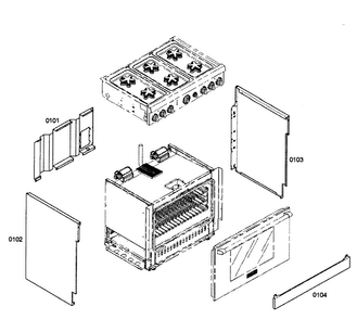 Cabinet 1 Diagram and Parts List for PRD366EHC 07 Thermador Range