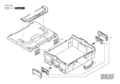 Section 1 Diagram and Parts List for 2608438692  Bosch Tool Stand & Cart