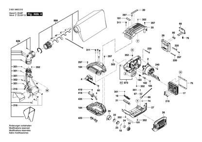 Page 4 Diagram and Parts List for GCM18V-12GDC 3601M43010 Bosch Miter Saw