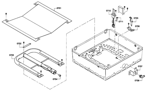 Oven Burner Diagram and Parts List for PRG366EPG 01 Thermador Range