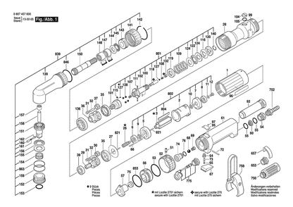 Section 1 Diagram and Parts List for 740WDWAS100-200 0607457600 Bosch Screwdriver