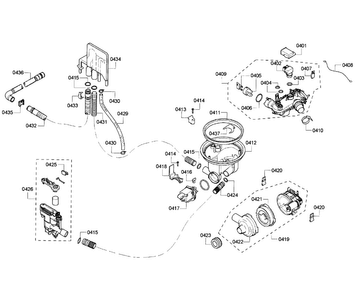Pump Assy Diagram and Parts List for DWHD410HPR 64 Thermador Dishwasher