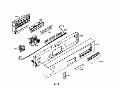 Control Module/fascia Panel Diagram and Parts List for S35KMK17UC 43 Bosch Dishwasher