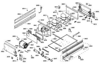 Compressor Diagram and Parts List for T36IT71NNP 35 Thermador Refrigerator