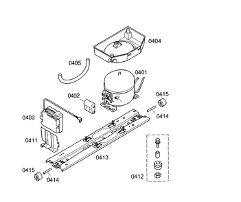 Compressor Diagram and Parts List for B10CB80NVS 01 Bosch Refrigerator