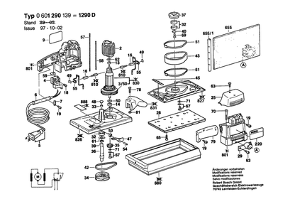 Section 1 Diagram and Parts List for GSS28AUSA 0601290139 Bosch Orbital or Palm Sander