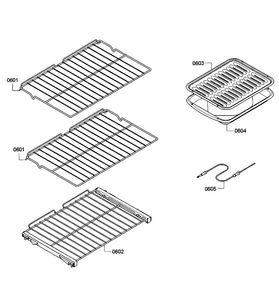 Shelfs Diagram and Parts List for HBL8450UC 10 Bosch Wall Oven
