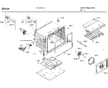 Cavity asy 1 Diagram and Parts List for HIIP054U 03 Bosch Range