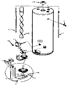 Replacement Parts Diagram and Parts List for 153333600  Kenmore Water Heater