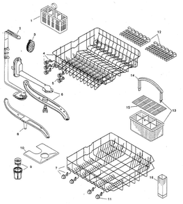 Racks Diagram and Parts List for SHU3305UC 11 Bosch Dishwasher