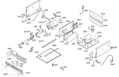 Compressor Diagram and Parts List for B18ID80NLP 01 Bosch Freezer
