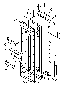 Refrigerator Door Diagram and Parts List for TSS42QBW00  Thermador Refrigerator