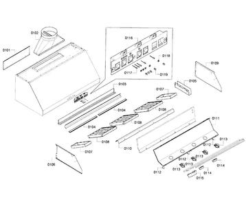 Range Hood Diagram and Parts List for PH48HS 01 Thermador Range Hood