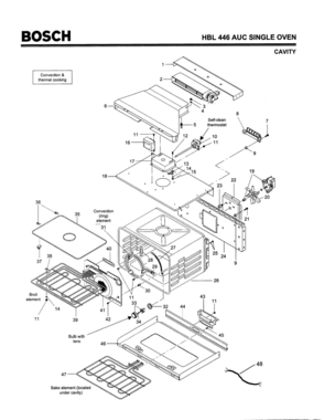 02 - CAVITY Diagram and Parts List for HBL446AUC(FD8202-)  Bosch Wall Oven