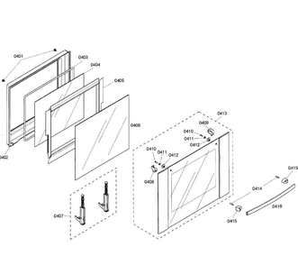 Upper Door Assy Diagram and Parts List for HBL8650UC 03 Bosch Wall Oven