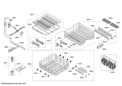 Diagram 6 Diagram and Parts List for SHE863WF5N 10 Bosch Dishwasher