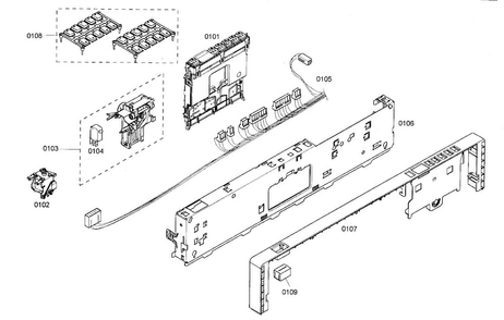 Control Panel Diagram and Parts List for SHX45M01UC 48 Bosch Dishwasher